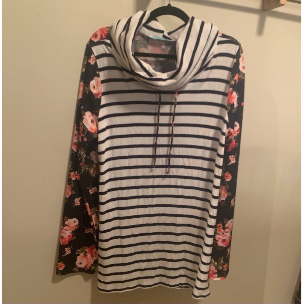 Boutique-style Tunic Cowl Neck Sweater